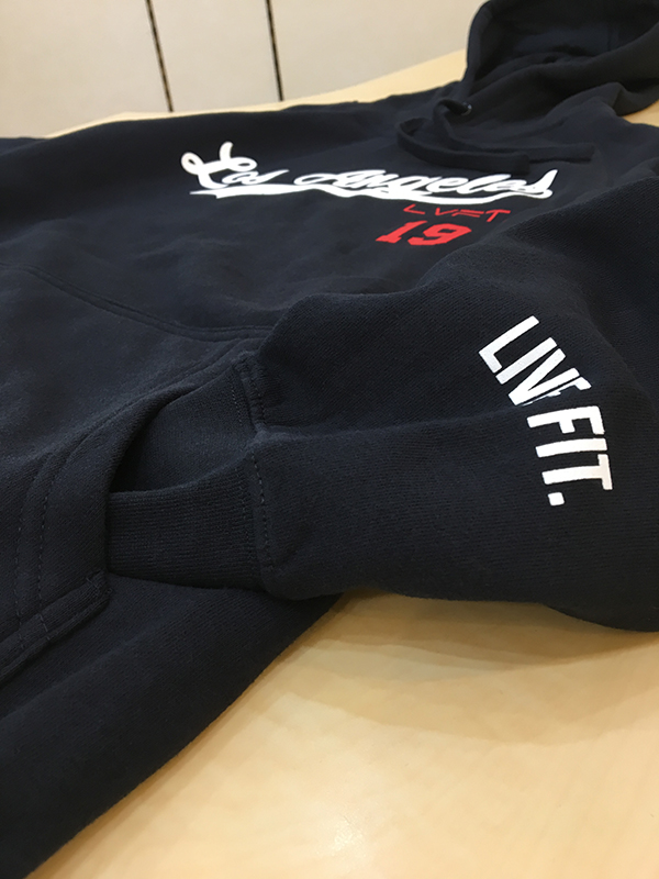 【EXCLUSIVE COLLECTION】【即お届け】【LIVE FIT】【LVFT】LA Hoodie（Navy/White）